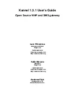 Kannel WAP and SMS gateway User Manual preview
