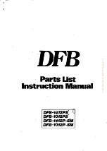 KANSAI SPECIAL DFB-1012PS Parts List And Instruction Manual preview