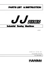 KANSAI SPECIAL JJ Series Parts List, Instructions preview