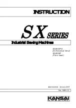 Preview for 1 page of KANSAI SPECIAL SX Series Instructions Manual