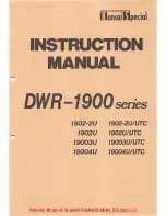 kansai DWR-1900 Series Instruction Manual preview