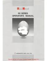 kansai RX Series Operator'S Manual preview