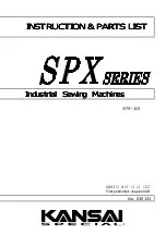 kansai SPX Series Instructions And Parts List preview