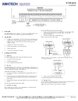 Preview for 1 page of Kantech KT-PC4216 Manual