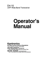 Kantronics D4-10 Operator'S Manual preview
