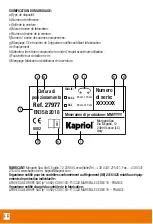 Preview for 18 page of Kapriol 27977 Manufacturer'S Instruction And Information