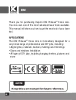 Preview for 2 page of Kapro Prolaser 852 User Manual