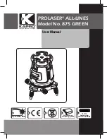 Kapro PROLASER ALL-LINES 875 GREEN User Manual preview