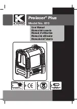 Kapro Prolaser Plus 870 User Manual preview