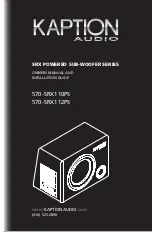 Kaption Audio 570-SRX110PS Owner'S Manual And Installation Instructions preview