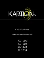 Preview for 1 page of Kaption Audio CL10D2 Owner'S Manual & Installation Manual