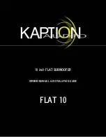 Предварительный просмотр 1 страницы Kaption Audio FLAT 10 Owner'S Manual & Installation Manual