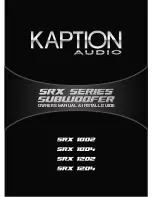 Preview for 1 page of Kaption Audio SRX 1002 Owner'S Manual