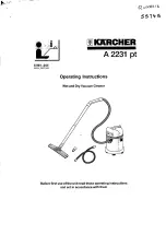 Kärcher A 2231 pt Operating Instructions Manual preview