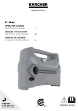 Предварительный просмотр 1 страницы Kärcher K 1 Entry Operator'S Manual