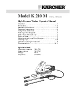 Предварительный просмотр 1 страницы Kärcher K 210 M Operator'S Manual