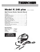 Предварительный просмотр 1 страницы Kärcher K 240 plus Operator'S Manual