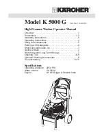 Kärcher K 5000 G Operator'S Manual preview