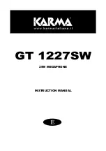 Preview for 1 page of Karma GT 1227SW Instruction Manual