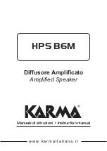 Karma HPS B6M Instruction Manual предпросмотр