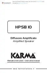 Preview for 1 page of Karma HPSB 10 Instruction Manual