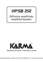 Preview for 1 page of Karma HPSB 212 Instruction Manual