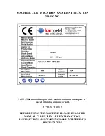 Preview for 2 page of KARMETAL KMT 400 KSA Operation Manual