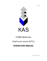 KAS HS565 Mailmaster Operator'S Manual preview