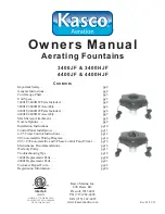 Kasco Aeration 3400HJF Owner'S Manual preview