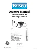 Preview for 1 page of Kasco 1400JF Owner'S Manual