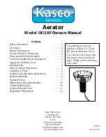 Предварительный просмотр 1 страницы Kasco 1812AF Owner'S Manual