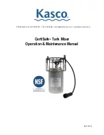 Предварительный просмотр 1 страницы Kasco CertiSafe 8400C61 Operation & Maintenance Manual