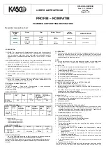 Preview for 1 page of Kasco PROF88 Series User Instructions