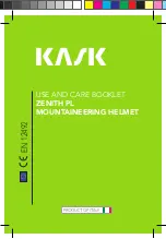 Kask ZENITH PL Use And Care Booklet preview