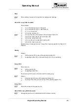 Preview for 21 page of KAUP 3T458P Operating Manual