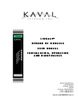 Kaval LINKnet OFR800 Series Installation, Operation And Maintenance Manual preview