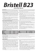 Предварительный просмотр 3 страницы Kavan Bristell B23 Instruction Manual