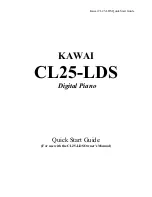 Kawai CL25-LDS Quick Start Manual предпросмотр