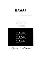 Kawai Digital Piano CA440 Owner'S Manual предпросмотр