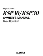 Kawai Digital Piano KSP10 Owner'S Manual предпросмотр