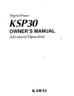 Kawai Digital Piano KSP30 Owner'S Manual предпросмотр