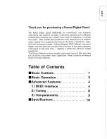 Preview for 4 page of Kawai Digital Piano P160 Owner'S Manual