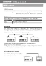 Preview for 1 page of Kawai ES920 Midi Settings Manual