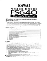 Kawai FS640 Owner'S Manual preview