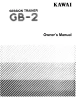 Предварительный просмотр 1 страницы Kawai GB-2 Owner'S Manual