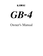 Предварительный просмотр 1 страницы Kawai GB-4 Owner'S Manual