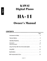 Preview for 2 page of Kawai HA-11 Owner'S Manual