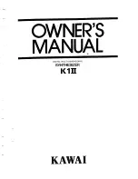 Kawai K1-II Owner'S Manual предпросмотр