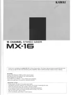 Kawai MX-16 Service Manual preview