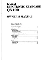 Kawai QX100 Owner'S Manual preview